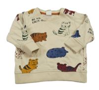 Béžová mikina se zvířaty H&M