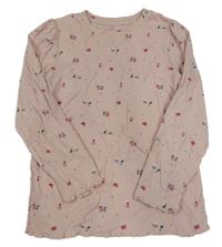 Světlerůžové žebrované triko s vílami Topolino