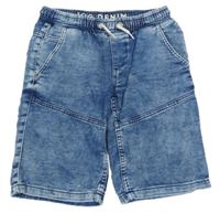 Modro-bílé teplákové kraťasy riflového vzhledu C&A