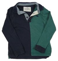 Tmavomodro-zelené polo triko M&S