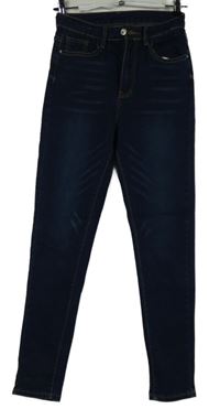 Dámské tmavomodré rifle s vysokým pasem Shein