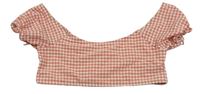 Růžovo-bílé kostkované crop tričko Zara