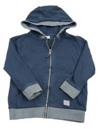 Tmavomodrá propínací mikina s kapucí F&F