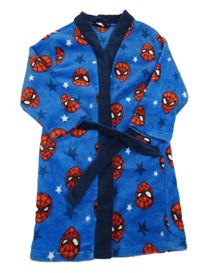 Modrý chlupatý župan se Spidermanem 