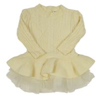 Smetanová vzorovaná svetrová šatová tunika 