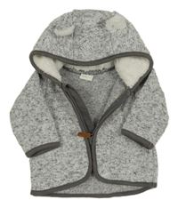 Šedá melrovaná pletená propínací mikina s kapucí H&M