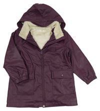 Vínová nepromokavá zateplená bunda s kapucí H&M