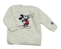 Bílá chlupatá mikina s Mickey Mousem H&M