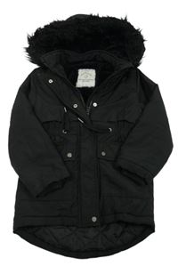 Černá šusťáková zimní parka s kapucí George