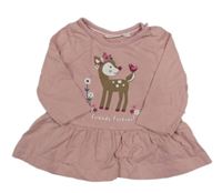 Světlerůžová šatová tunika se srnkou Liegelind