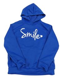 Modrá mikina s nápisem a kapucí Shein