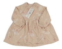 Nové - světlerůžové teplákové šaty s kočkami F&F