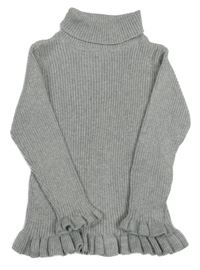 Šedý žebrovaný svetrový rolák Matalan