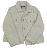 Světlebéžovo-bílý melírované podšitý crop kabátek Kiabi