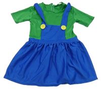 Kostým - Safírovo-tmavozelené šaty 