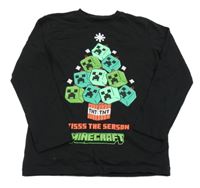 Černé triko s potiskem - Minecraft