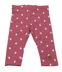 Tmavorůžové silnější legíny se zajíčky Topomini