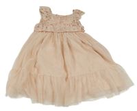 Světlerůžové krajkovo/tylové šaty H&M