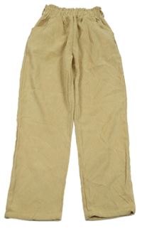 Béžové manšestrové volné kalhoty Shein 