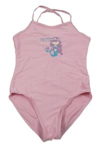 Růžové jednodílné plavky s mořskou pannou Alive