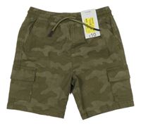Nové - khaki army plátěné kraťasy George