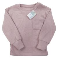 Nové - Světlerůžová úpletová mikina s kapsičkou Primark