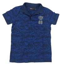 Tmavomodro-modré army polo tričko Farah