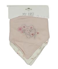 3x Růžovo-bílý slinták s obrázky Mothercare 