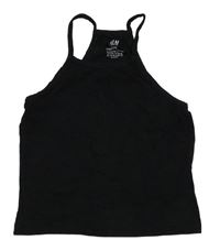 Černý žebrovaný crop top H&M
