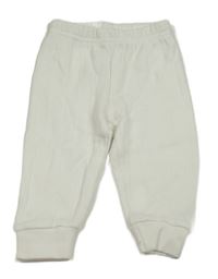 Bílé žebrované tepláky 