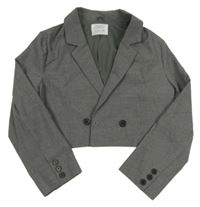 Šedý slavnostní crop kabátek Zara 