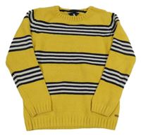 Žlutý žinylkový svetr s proužky Joules