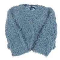 Modrošedá huňatá jarní crop bunda Next 