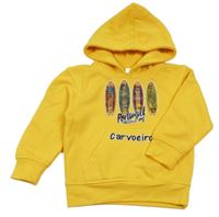 Žlutá mikina se surfy s kapucí 