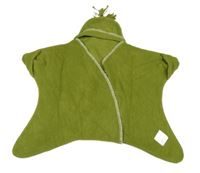 Zelená fleecová zavinovací deka do autosedačky 