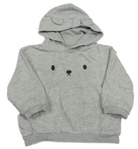 Šedá melírovaná mikina s obličejem a kapucí H&M