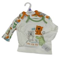 Nové - 2x Bílé triko se zvířátky Nutmeg