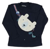 Tmavomodré triko s našitou ledvinkou Nutmeg