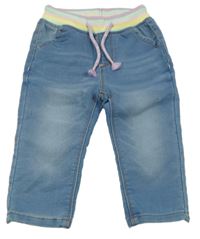 Modré teplákové rifle s prouhovaným pasem Ergee