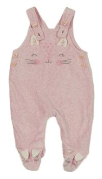 Světlerůžové sametové dupačky s kočkou George 