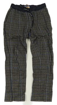 Hnědo-modré kostkované teplákové kalhoty Scotch & Soda 