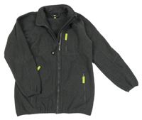 Tmavošedá funkční pletená propínací mikina Crane