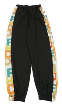 Černé tepláky se vzorem Shein