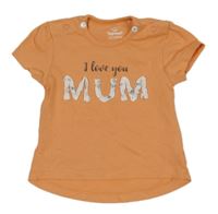 Oranžové tričko s nápisem Topomini 