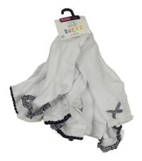 Nové - 5pack - Bílo-tmavomodré ponožky Geoge vel. 31-36