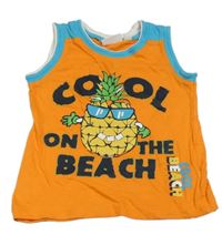 Oranžovo-tyrkysové tílko s ananasem Berti