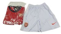 Nové - 2set - Červeno-bílý fotbalový funkční dres Arsenal + bílé kraťasy Nike