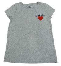 Šedé melírované tričko se srdíčkem Topolino