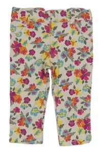Smetanové květované kalhoty Topomini 