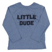 Modré melírované triko s nápisem Primark